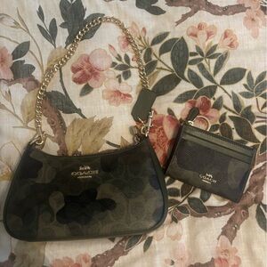 Coach Camouflage Shoulder Bag and Wallet Set